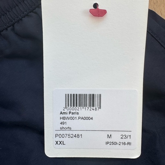 NEW AMI Paris Navy Short length Swim trunks size XXL - Picture 3 of 8